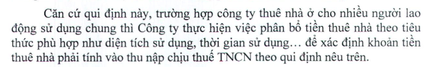 tiêu thức phân bổ tiền nhà